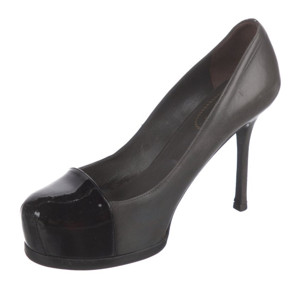 YSL Leather and Patent Pump.